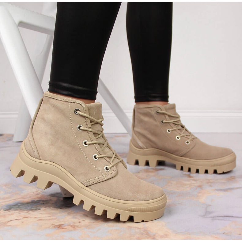 Kožené dámské béžové tenisky Filippo béžový 2