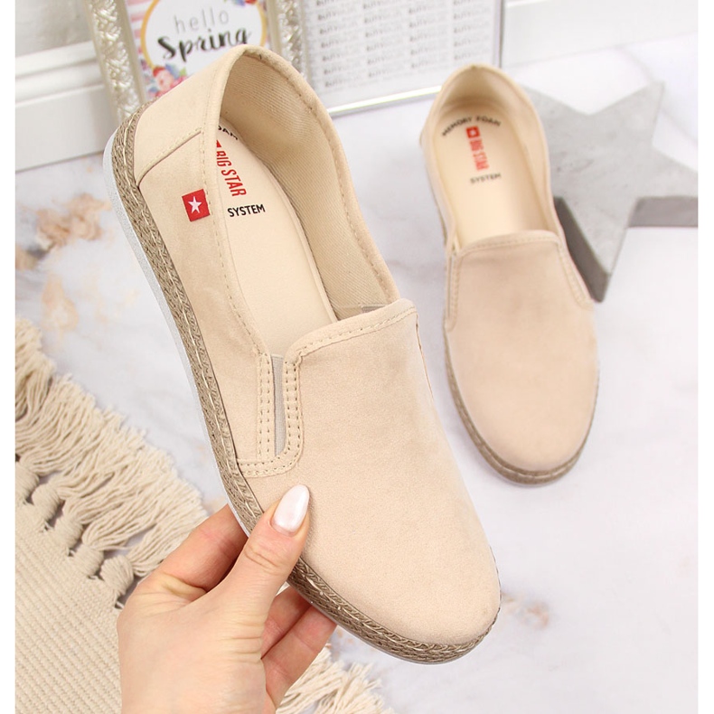 Dámské espadrilky slip on béžové Big Star JJ276001 béžový 1