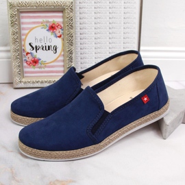 Dámské slip on espadrilky tmavě modré Big Star JJ276003 námořnická modrá 2