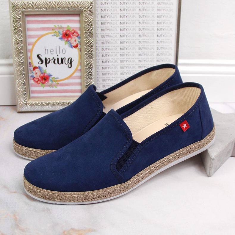 Dámské slip on espadrilky tmavě modré Big Star JJ276003 námořnická modrá 2