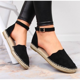 Černé dámské sandály eVento espadrilles černý 1
