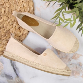 Dámské slip on béžové espadrilky eVento béžový 2