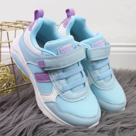 Dívčí sportovní obuv se suchým zipem modrá American Club modrý 2 Dívčí sportovní obuv se suchým zipem modrá American Club modrý 2