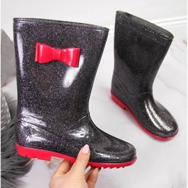 Dívčí galoše z černého brokátu American Club černá 1