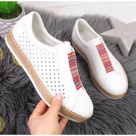 Dámské kožené boty, nazouvací bílé Rieker L7821-80 1