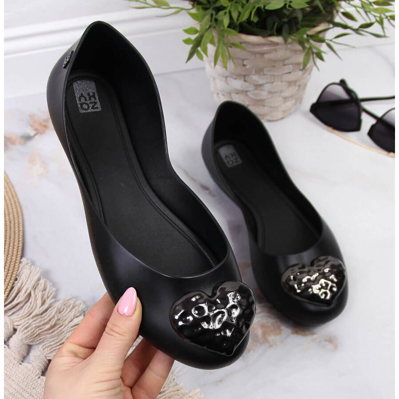 Dámské baleríny meliski se srdcem černé Zaxy JJ285046 černá 2 Dámské baleríny meliski se srdcem černé Zaxy JJ285046 černá 2