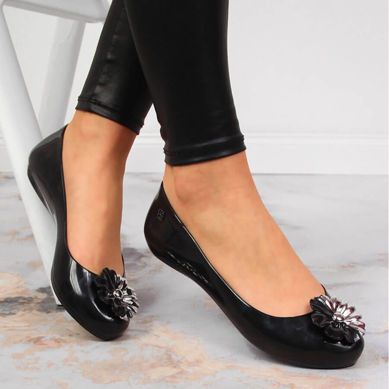 Dámské baleríny meliski s květinou černá Zaxy JJ285048 1 Dámské baleríny meliski s květinou černá Zaxy JJ285048 1