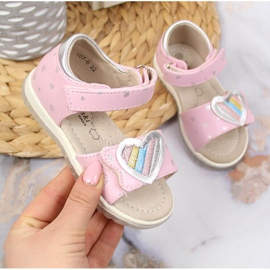 S.Barski Dívčí sandály na suchý zip růžové S. Barski růžový 1