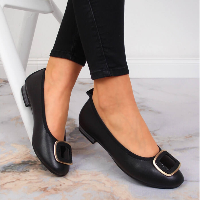 Dámské černé kožené baleríny Filippo černá 1