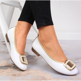 Dámské bílé kožené baleríny Filippo bílý 2