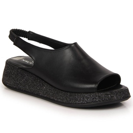 Dámské černé sandály na platformě Navy Dot černý 2