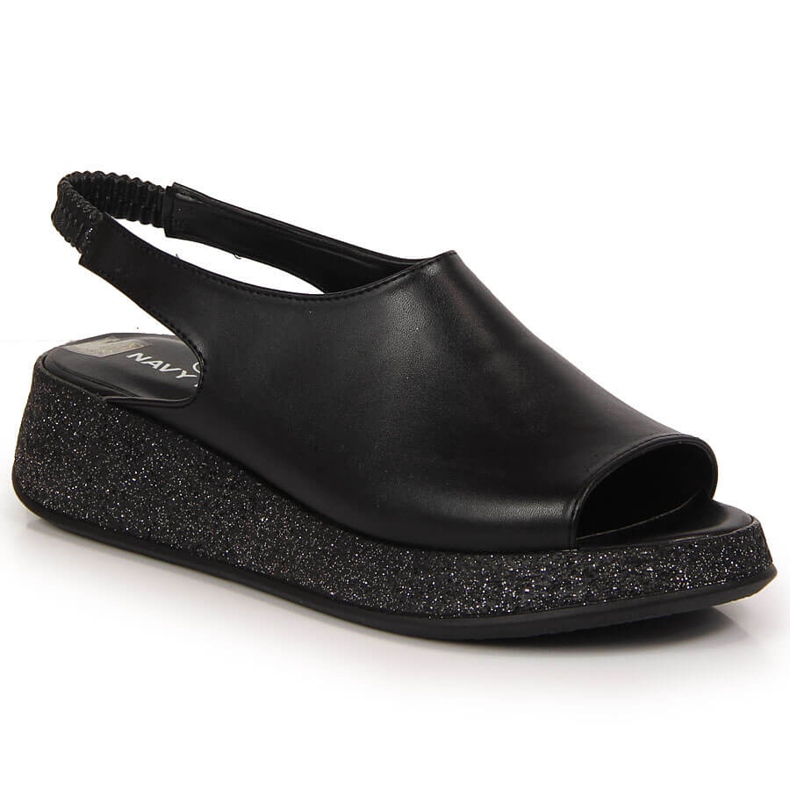 Dámské černé sandály na platformě Navy Dot černý 2