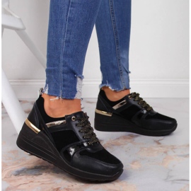 S.Barski Kožené dámské boty na klínku černé S. Barski 2