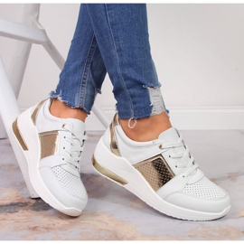 S.Barski Kožené dámské boty na klínku, bílé S. Barski bílý 1