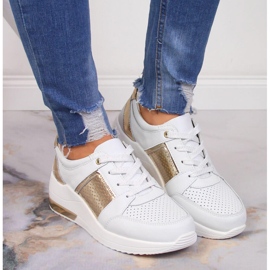 S.Barski Kožené dámské boty na klínku, bílé S. Barski bílý 2