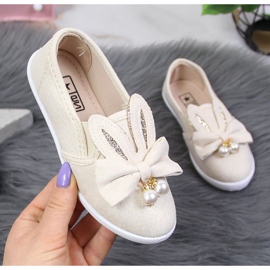 News Dívčí béžové tenisky s ušima NOVINKA béžový 1