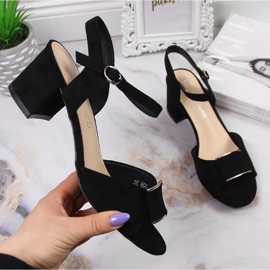 Černé sandály Sergio Leone na sloupku černá 1