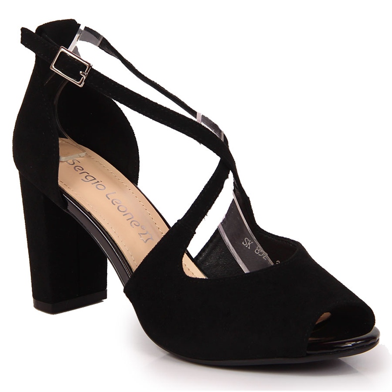 Dámské sandály na černém sloupku značky Sergio Leone černá 1