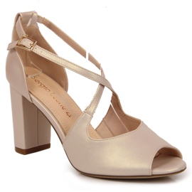 Dámské sandály na perleťově béžovém sloupku Sergio Leone béžový 1