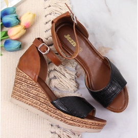 Dámské černohnědé sandály Jezzi hnědý černá 1