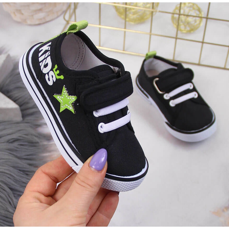 Černé chlapecké tenisky Atletico na suchý zip černá 1