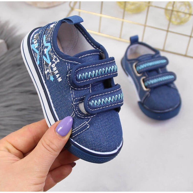 Chlapecké tenisky Atletico modré na suchý zip námořnická modrá modrý 1