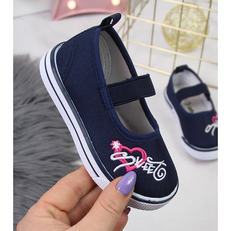 Dívčí baleríny s elastickou Atletico tmavě modrá modrý 1