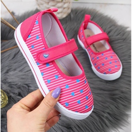 Dívčí balerínky tenisky na suchý zip Atletico růžový 1