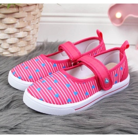 Dívčí balerínky tenisky na suchý zip Atletico růžový 2