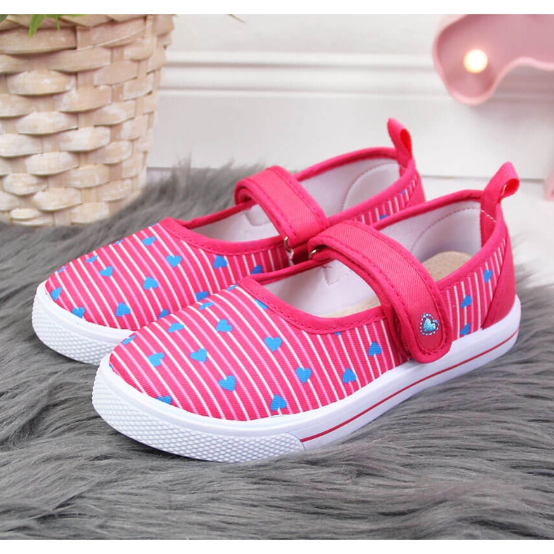 Dívčí balerínky tenisky na suchý zip Atletico růžový 2