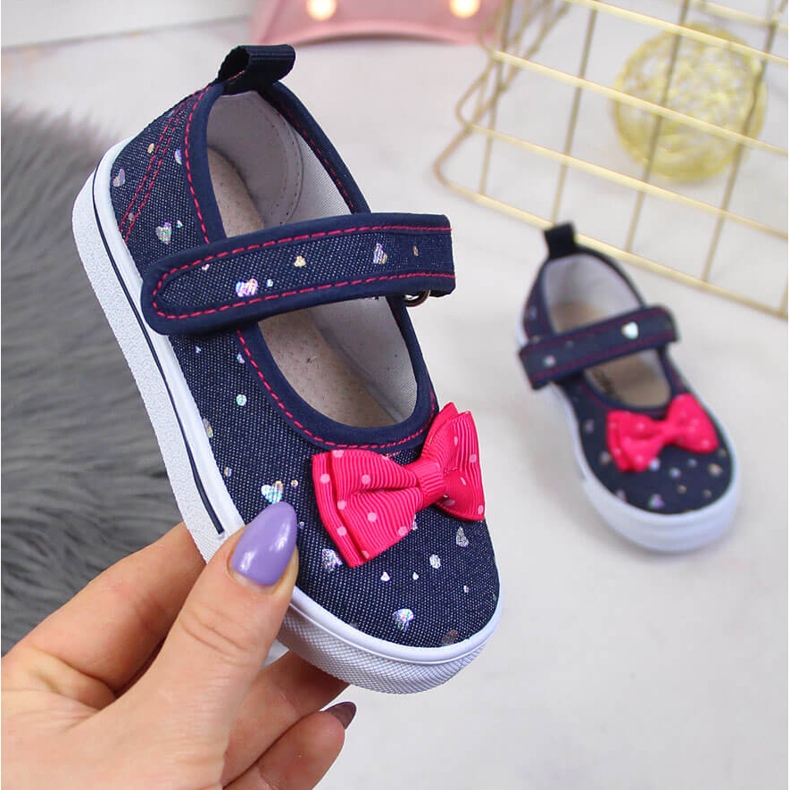 Dívčí baleríny se suchým zipem Atletico navy blue námořnická modrá 1