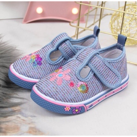 Atletico modré tenisky na suchý zip pro dívky modrý 2