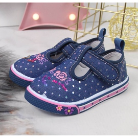 Dívčí tenisky na suchý zip Atletico modré puntíky námořnická modrá modrý 2