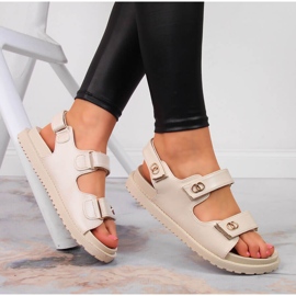 S.Barski Dámské sandály na suchý zip béžové S. Barski béžový 1