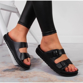 S.Barski Dámské gumové pantofle s přezkami černé S. Barski černá 1