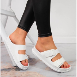 S.Barski Dámské gumové pantofle s přezkami bílé S. Barski bílý 1