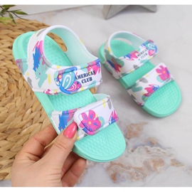 Pěnové sandály American Club mint se zapínáním na suchý zip vícebarevný zelená 1 Pěnové sandály American Club mint se zapínáním na suchý zip vícebarevný zelená 1