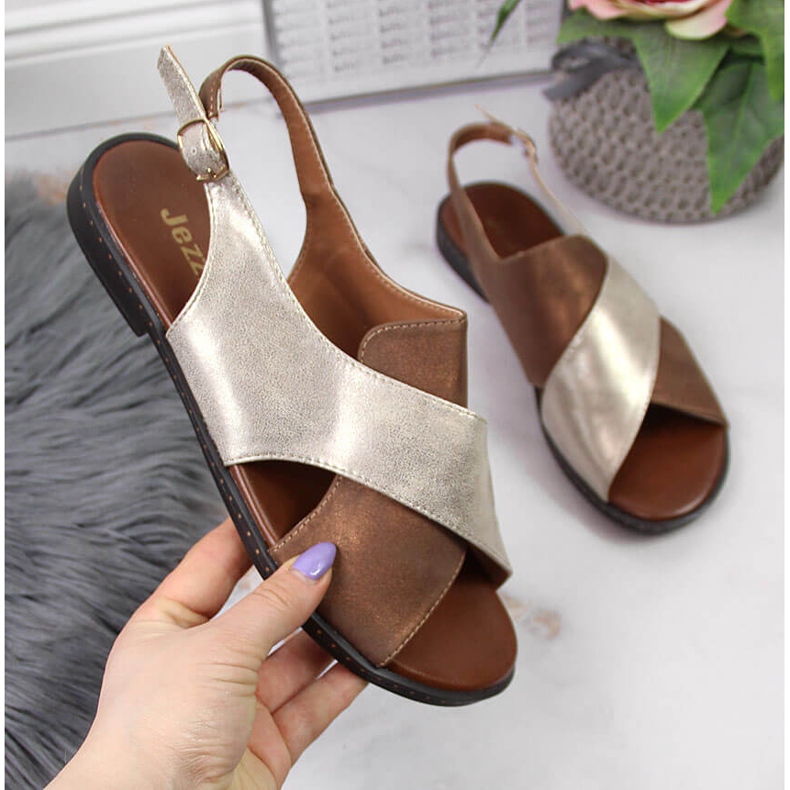 Dámské zlaté sandály Jezzi zlatý 1