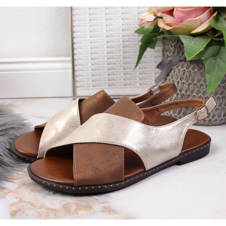 Dámské zlaté sandály Jezzi zlatý 2