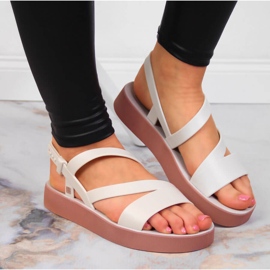 Dámské gumové krémové sandály Zaxy JJ285053 béžový vícebarevný 2