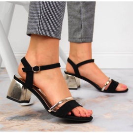 Sergio Leone Černozlaté sandály na sloupku od Sergia Leoneho černá zlatý 2