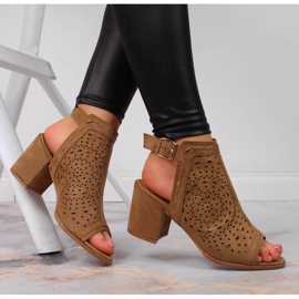 T.Sokolski Dámské sandály vyrobené s prolamovaným velbloudem T. Sokolskim hnědý 1