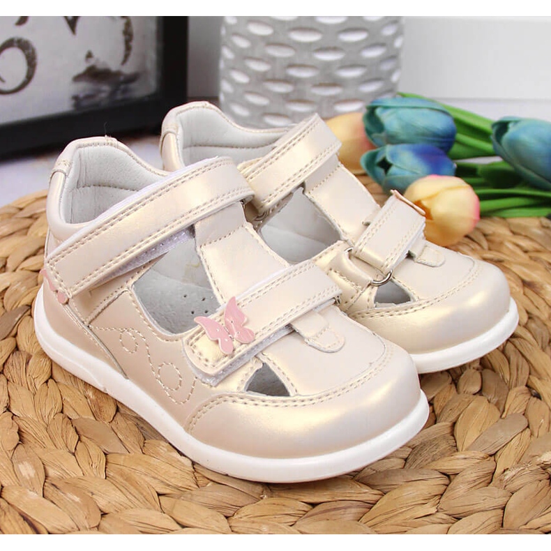 Zlaté dívčí sandály American Club zlatý 2