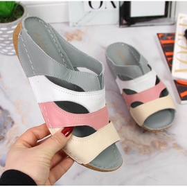 Pohodlné dámské kožené pantofle ve vícebarevném provedení Artiker šedá vícebarevný 1