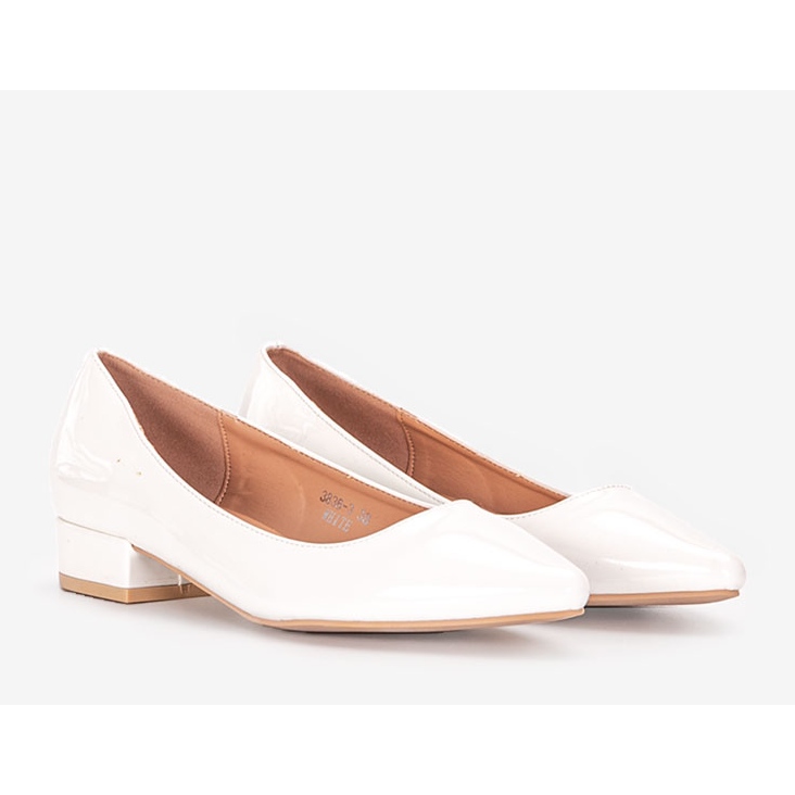 Bílé vysoké podpatky značky Timms bílý 1