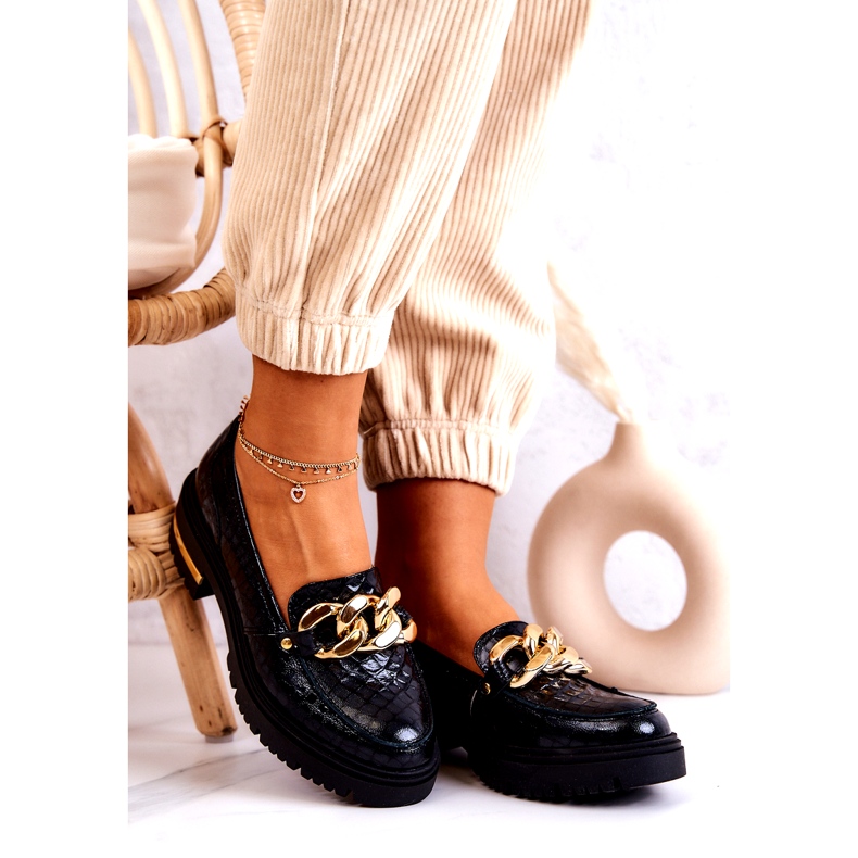 PA2 Dámské mokasíny Kožené mokasíny Black Mollie černá 1