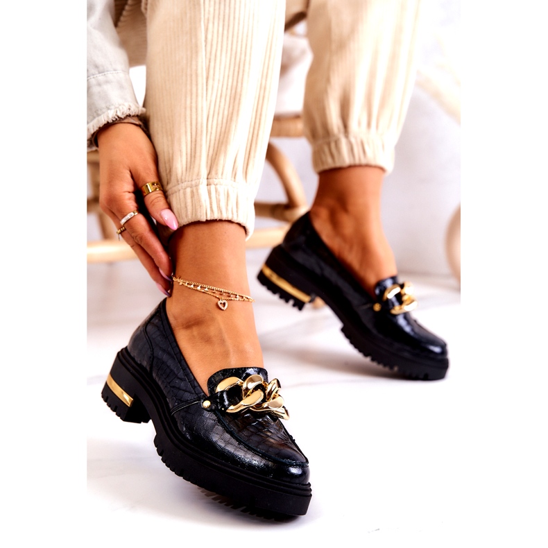 PA2 Dámské mokasíny Kožené mokasíny Black Mollie černá 3