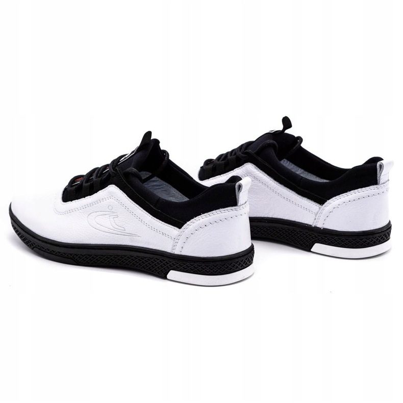 Polbut Pánské ležérní kožené boty K24, bílé s černou podrážkou bílý 4