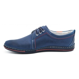 Polbut Pánské kožené boty 343 Navy Blue modrý 1