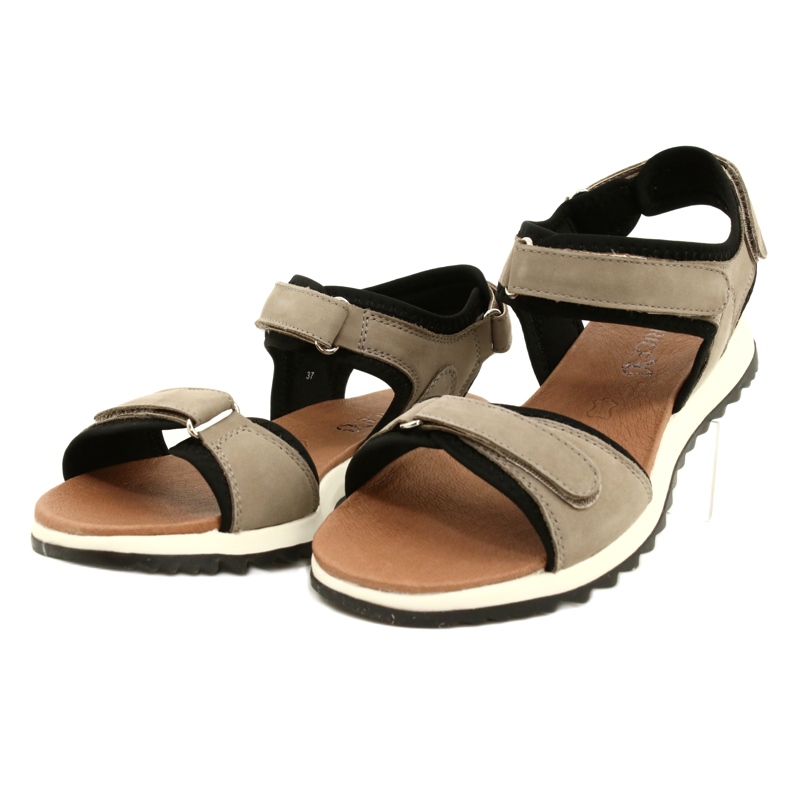Pohodlné sportovní sandály Caprice 28711-28 334 Taupe Nubuc béžový černý 2